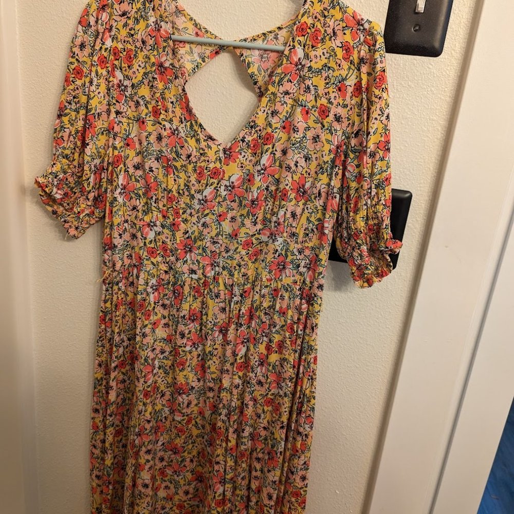 Large Floral Print Summer Dress